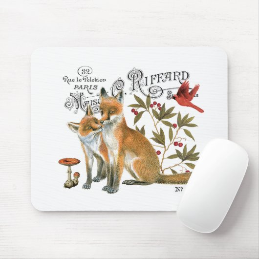 moderner Vintager Waldfuchs Mousepad (Mit Mouse)