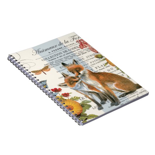 Moderner Vintager Waldfuchs Notizblock (Rechte Seite)