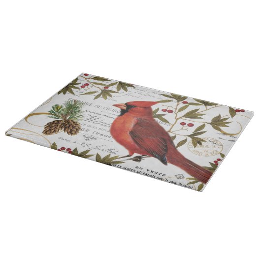 Moderner Vintager WaldKardinal Schneidebrett (Ecke)