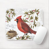 moderner Vintager Winter-Kardinal Mousepad (Mit Mouse)