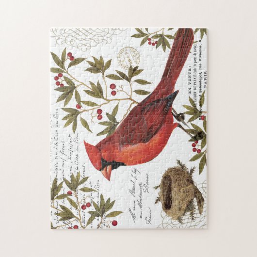 moderner Vintager Winter-Kardinal Puzzle (Vertikal)