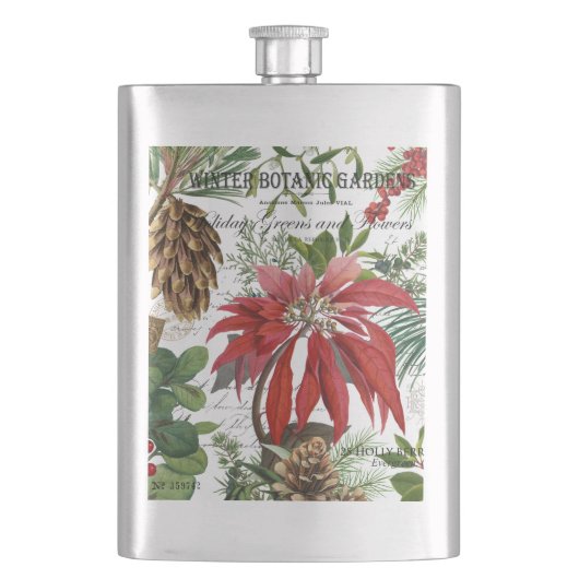 Moderner Vintager Wintergarten mit Blumen Flachmann (Vorderseite)