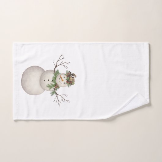 moderner Vintager Wintergarten Snowman Handtuch (Handtuch)