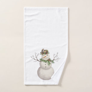 moderner Vintager Wintergarten Snowman Handtuch
