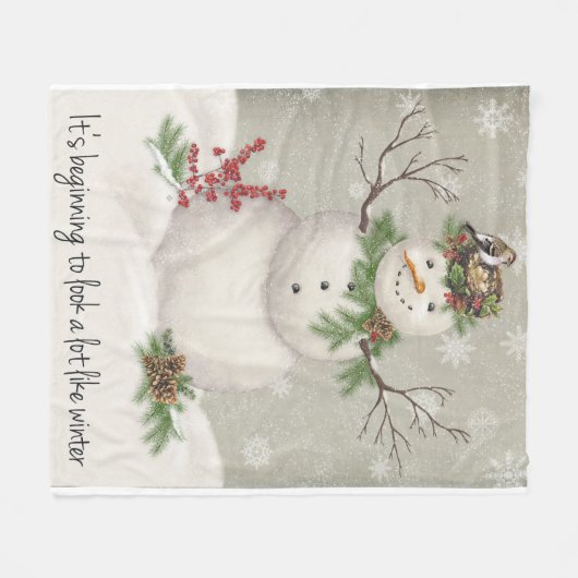 moderner Vintager Wintergartenschneefahrer Fleecedecke (Vorderseite (Horizontal))