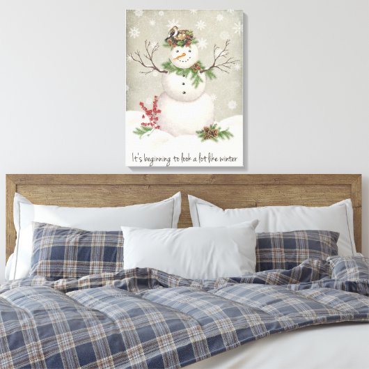 moderner Vintager Wintergartenschneefahrer Leinwanddruck (Insitu (Schlafzimmer))