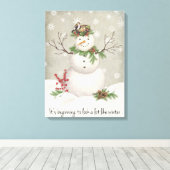 moderner Vintager Wintergartenschneefahrer Leinwanddruck (Insitu (Holzboden))