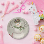 moderner Vintager Wintergartenschneefahrer Pappteller (Party)