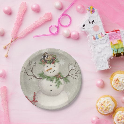 moderner Vintager Wintergartenschneefahrer Pappteller (Party)