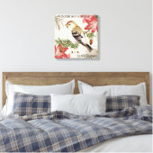 moderner Vintager Wintervogel Leinwanddruck (Insitu (Schlafzimmer))