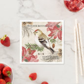 moderner Vintager Wintervogel Serviette (Beispiel)