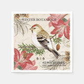 moderner Vintager Wintervogel Serviette (Vorderseite)