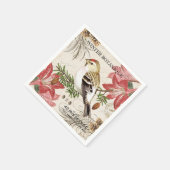 moderner Vintager Wintervogel Serviette (Ecke)