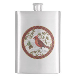 moderner Vintager Winterwald Kardinal Flachmann
