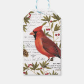 moderner Vintager Winterwald Kardinal Geschenkanhänger (Vorderseite)