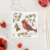 moderner Vintager Winterwald Kardinal Serviette (Beispiel)