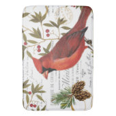 moderner Vintager WinterwaldKardinal Badematte (Vorderseite Vertikal)