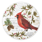 moderner Vintager WinterwaldKardinal Keramikknauf (Vorderseite)