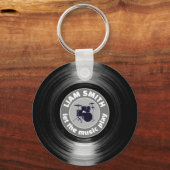 Moderner Vinyl Record Drums Schlüsselanhänger (Rückseite)