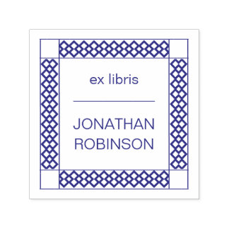 Moderner violetter geometrischer Ex-Libris-Individ Permastempel