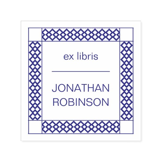 Moderner violetter geometrischer Ex-Libris-Individ Permastempel (Design)