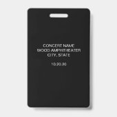 Moderner VIP All Access Concept Pass Ausweis (Rückseite)