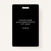 Moderner VIP All Access Concept Pass Ausweis (Rückseite)