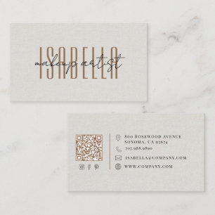 Moderner Visagist Faux-Leinen-Script Visitenkarte