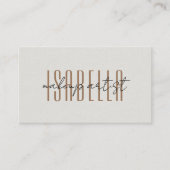 Moderner Visagist Faux-Leinen-Script Visitenkarte (Vorderseite)