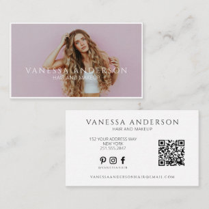 Moderner Visagist Friseur QR-Code Foto Visitenkarte