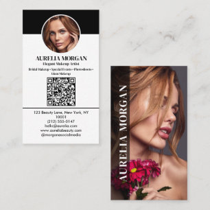 Moderner Visagist Qr Code Foto Schwarz Weiß Visitenkarte