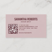 Moderner Visagist QR-Code pink rot Visitenkarte (Rückseite)