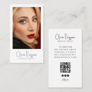 Moderner Visagisten-Foto-QR-Code Social Media Visitenkarte