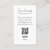Moderner Visagisten-Foto-QR-Code Visitenkarte (Rückseite)