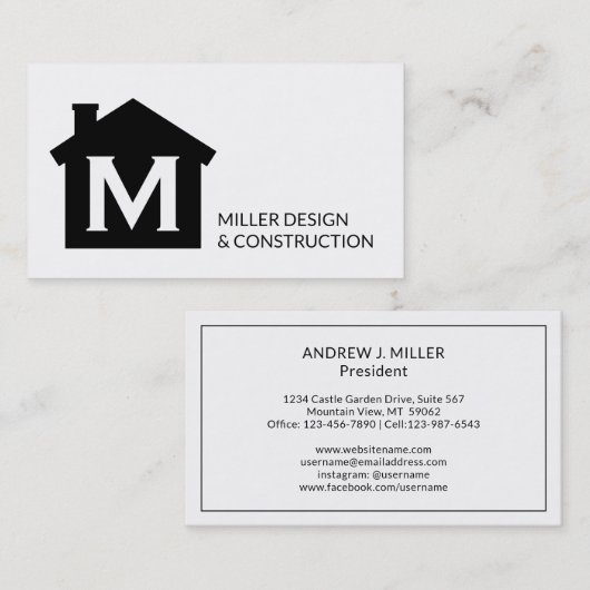 Moderner Visitenkarte (Vorne/Hinten)