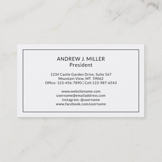 Moderner Visitenkarte (Rückseite)