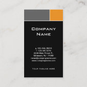 Moderner Visitenkarte-Bau-orange Grau Visitenkarte (Rückseite)