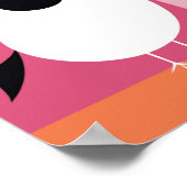 Moderner Vogel-Farbblock Rosa Orange Poster (Ecke)
