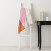 Moderner Vogel-Farbblock Rosa Orangenblanke Sherpadecke (Beispiel)