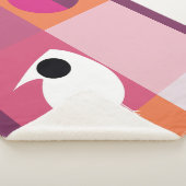 Moderner Vogel-Farbblock Rosa Orangenblanke Sherpadecke (3/4)