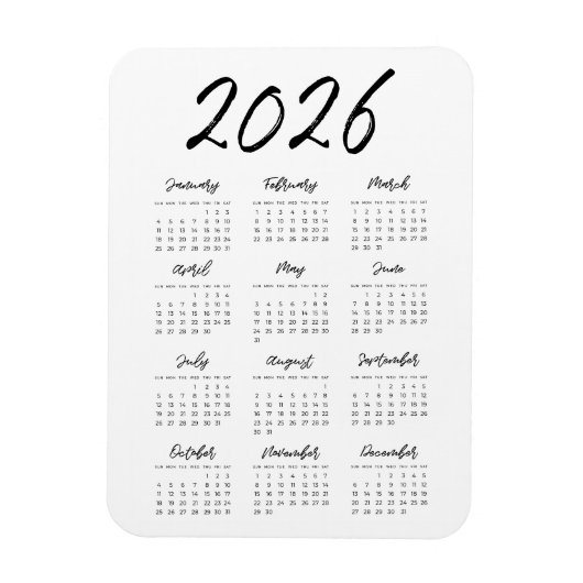 Moderner Volljahr 2023 Kalender Magnet (Vertikal)