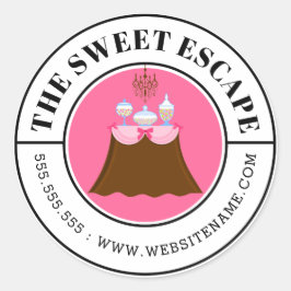 Moderner, vom Süßwarenbüffet abgerundeter Text Runder Aufkleber