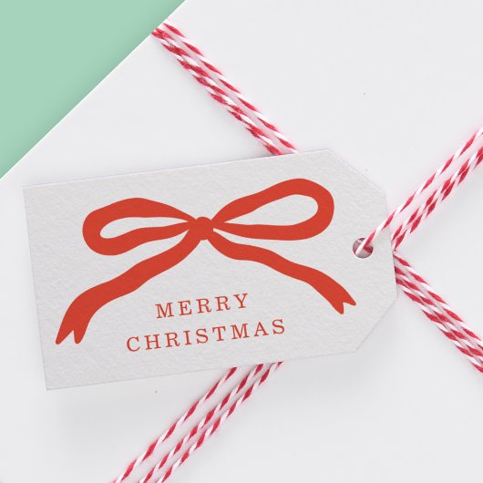 Moderner, von Hand gezeichnet Weihnachtsurlaub in Geschenkanhänger