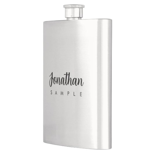 Moderner Vorlagenhandschriftname Bester Silber Flachmann (Links)