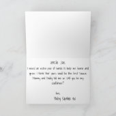 Moderner Vorschlag für 3 Foto-Pate Karte (Innenseite)