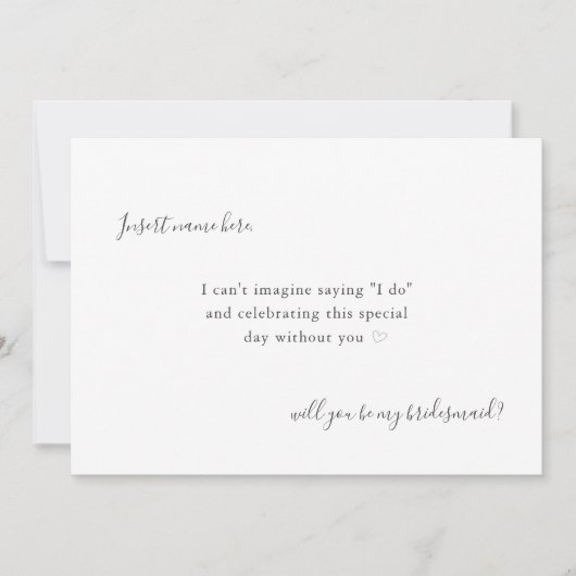 Moderner Vorschlag für eine einfache Kalligrafie Karte (Vorderseite)