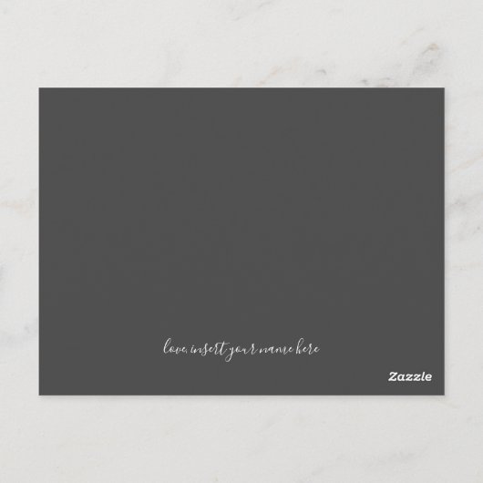 Moderner Vorschlag für eine einfache Kalligrafie Postkarte (Rückseite)