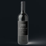 Moderner Vorschlag für eine Minimalistische Brides Weinetikett<br><div class="desc">Dieses minimalistische Brautwein-Label ist perfekt für die Braut von heute! Einfach und dennoch elegant, mit handgeschriebenem Kalligrafieschrift und serifenlosem Schriftart. Passen Sie das Etikett mit dem Namen Ihrer Brautjungfrau an, um eine besondere Touch zu erhalten. Für das passende Maid/Matron of Honor-Label und weitere Bräunungsgeschenke wie dieses, Karo in unserem Shop!...</div>