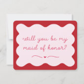 Moderner Vorschlag für eine trendige Trauzeugin in Mitteilungskarte (Vorderseite)