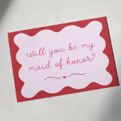 Moderner Vorschlag für eine trendige Trauzeugin in Mitteilungskarte